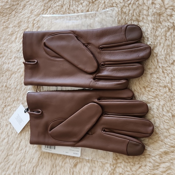 NWT Coach Men's Dark Saddle Leather Size L Tech Gloves 🤎🧤 - Picture 4 of 13